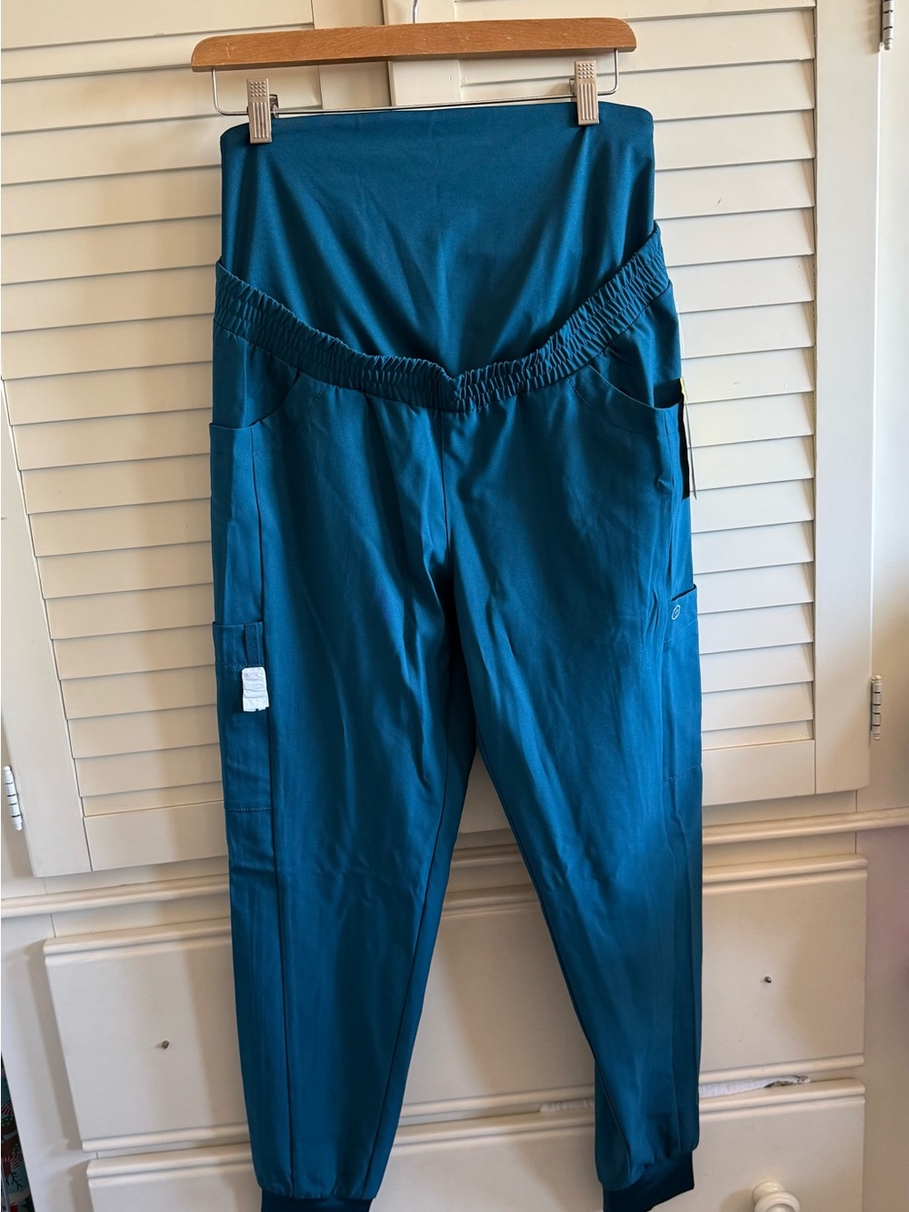 Wink123 Teal Cargo Maternity Scrub Jogger